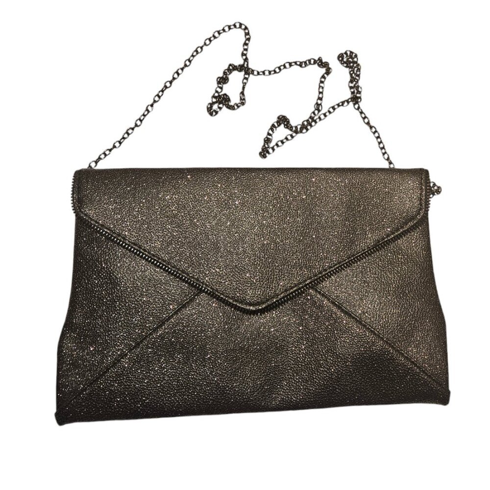 Lily & Ivy Black With Blue Sparkles Shoulder Bag Clutch Envelope Purse - EUC!!!!